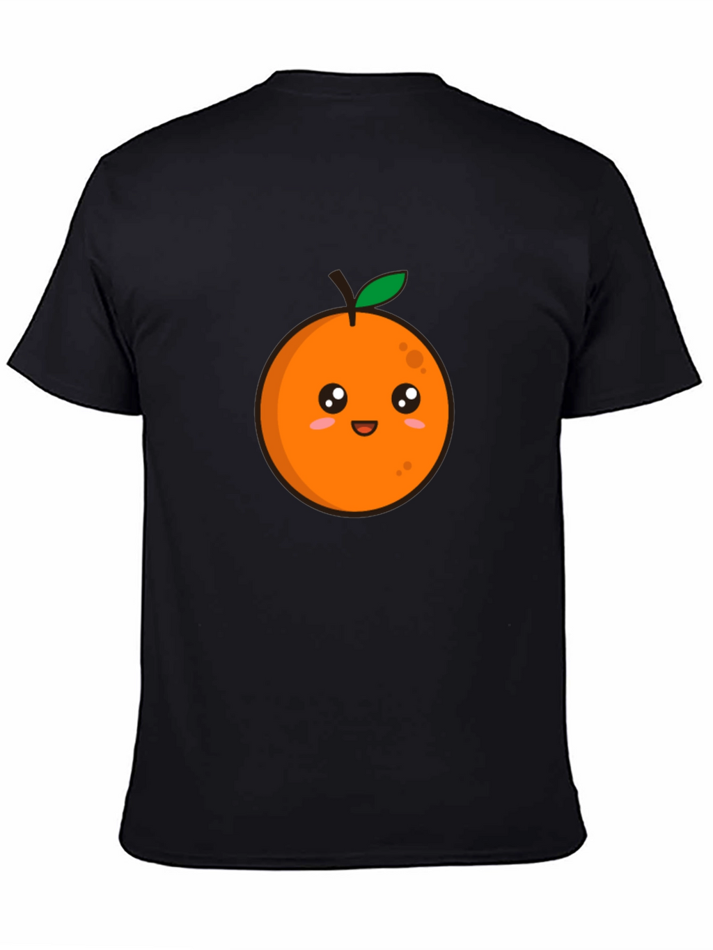 Cute Orange Graphic Tee - Black T-Shirt