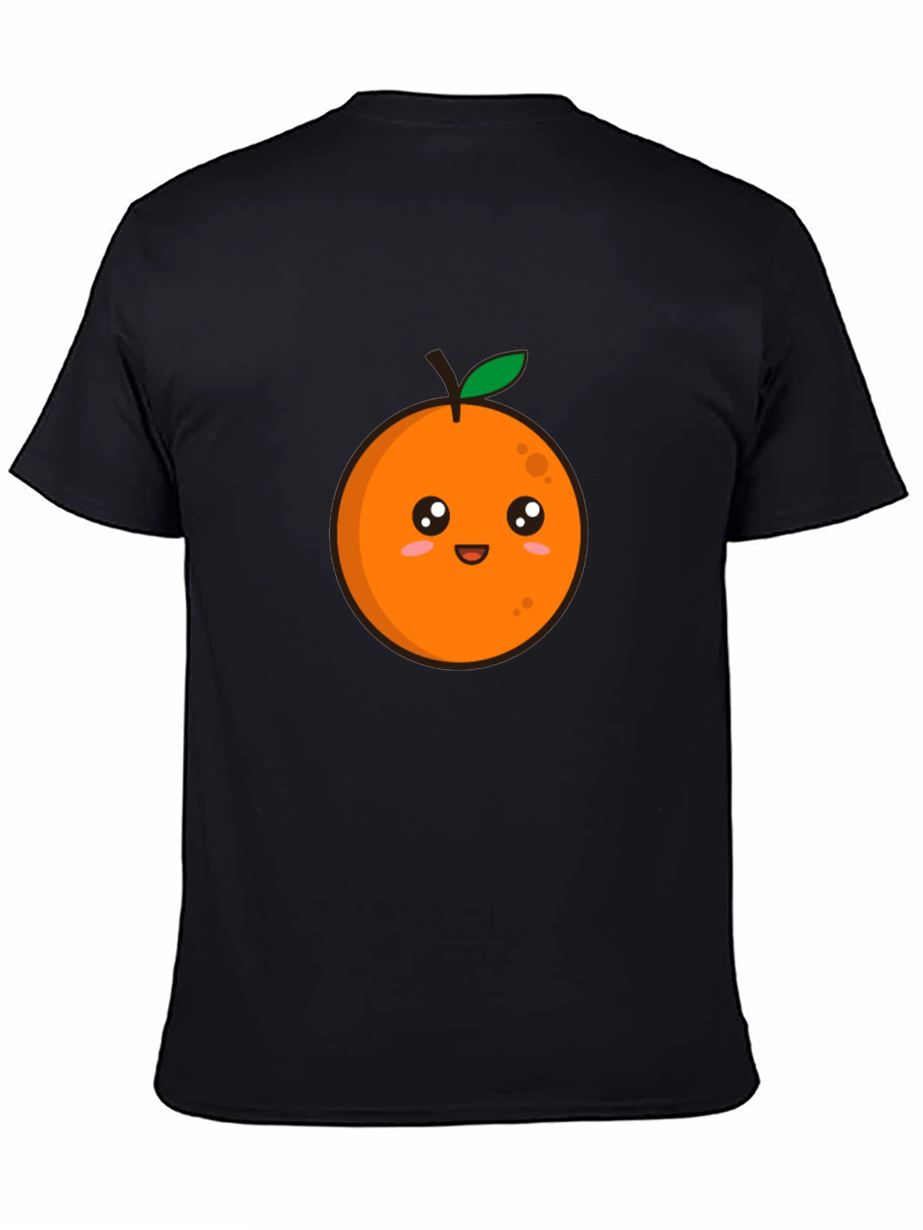 Cute Orange Graphic Tee - Black T-Shirt