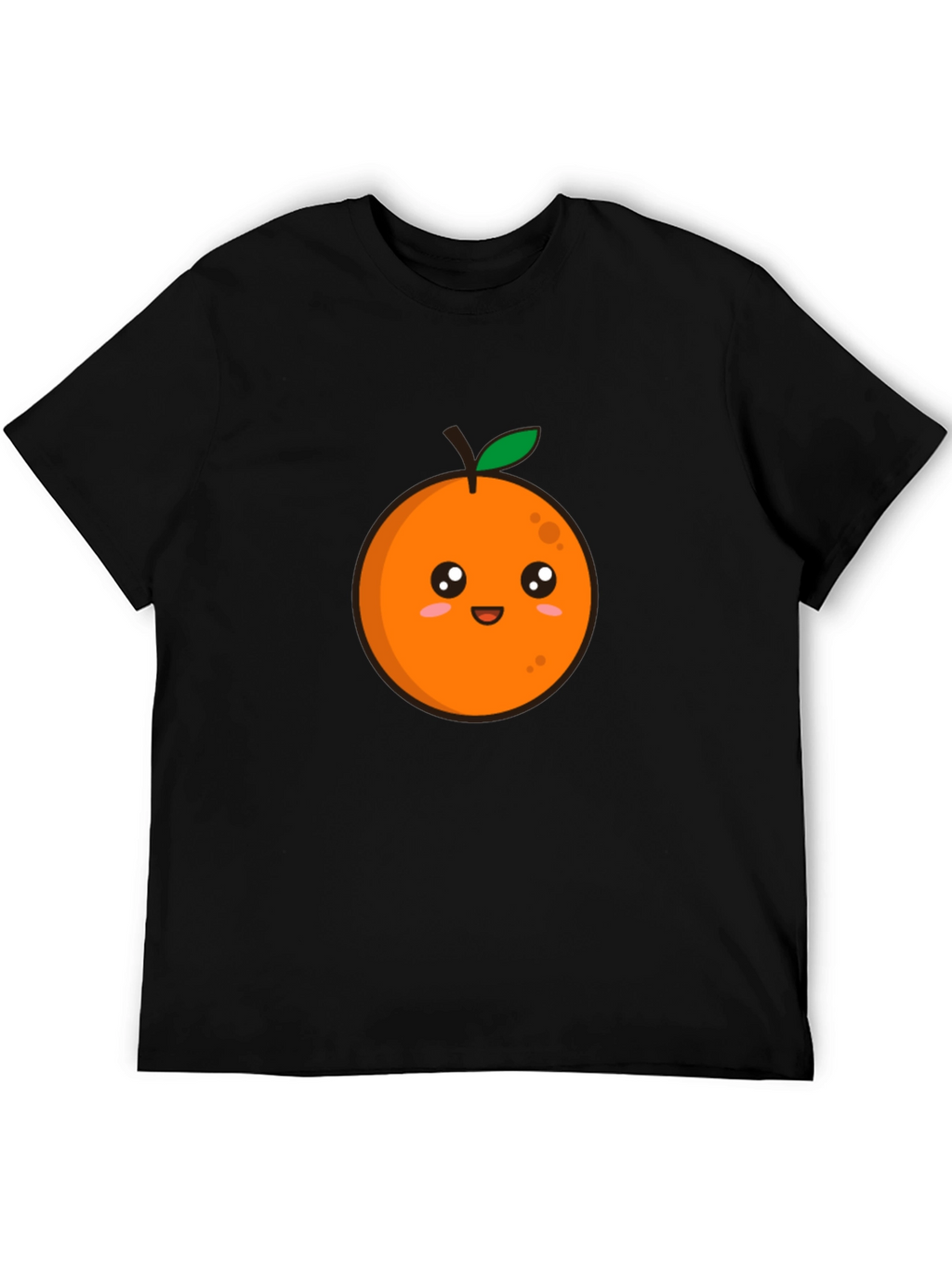 Cute Orange Graphic Tee - Black T-Shirt