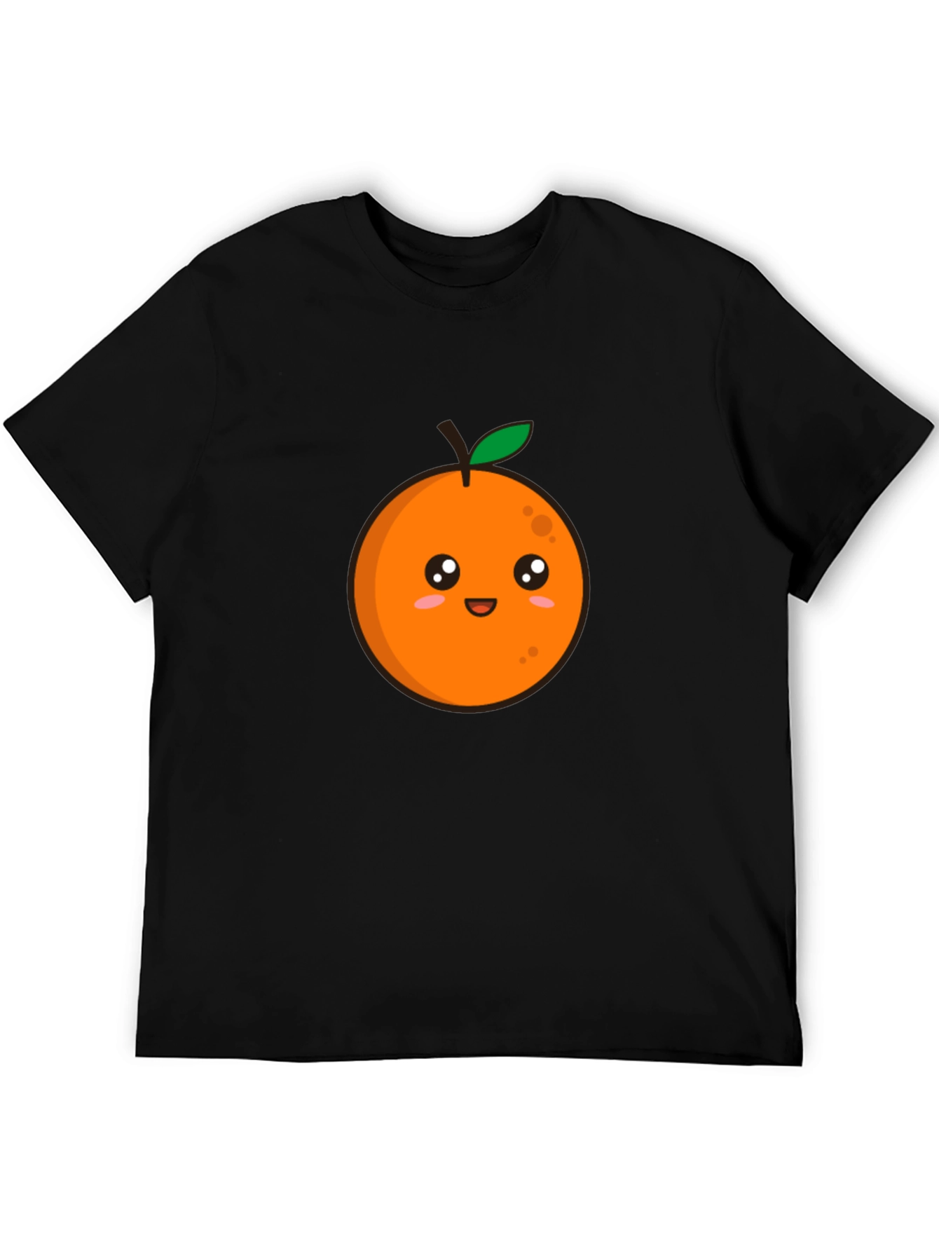 Cute Orange Graphic Tee - Black T-Shirt