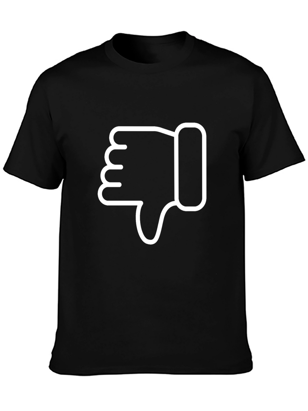 Thumbs Down Graphic Tee - Casual Black T-Shirt