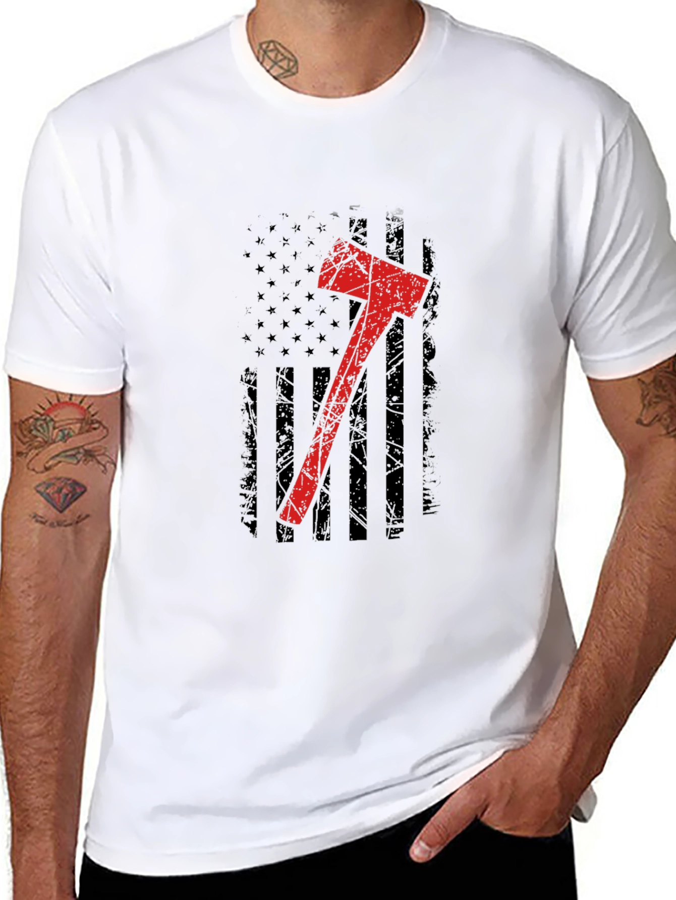 Axe Flag Graphic Tee - Black