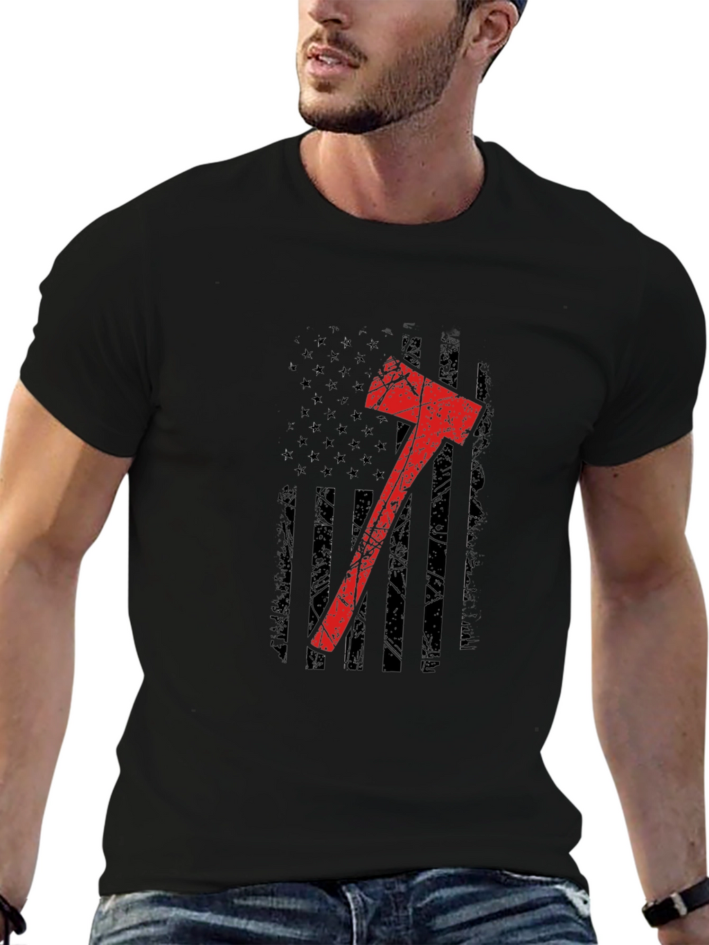 Axe Flag Graphic Tee - Black