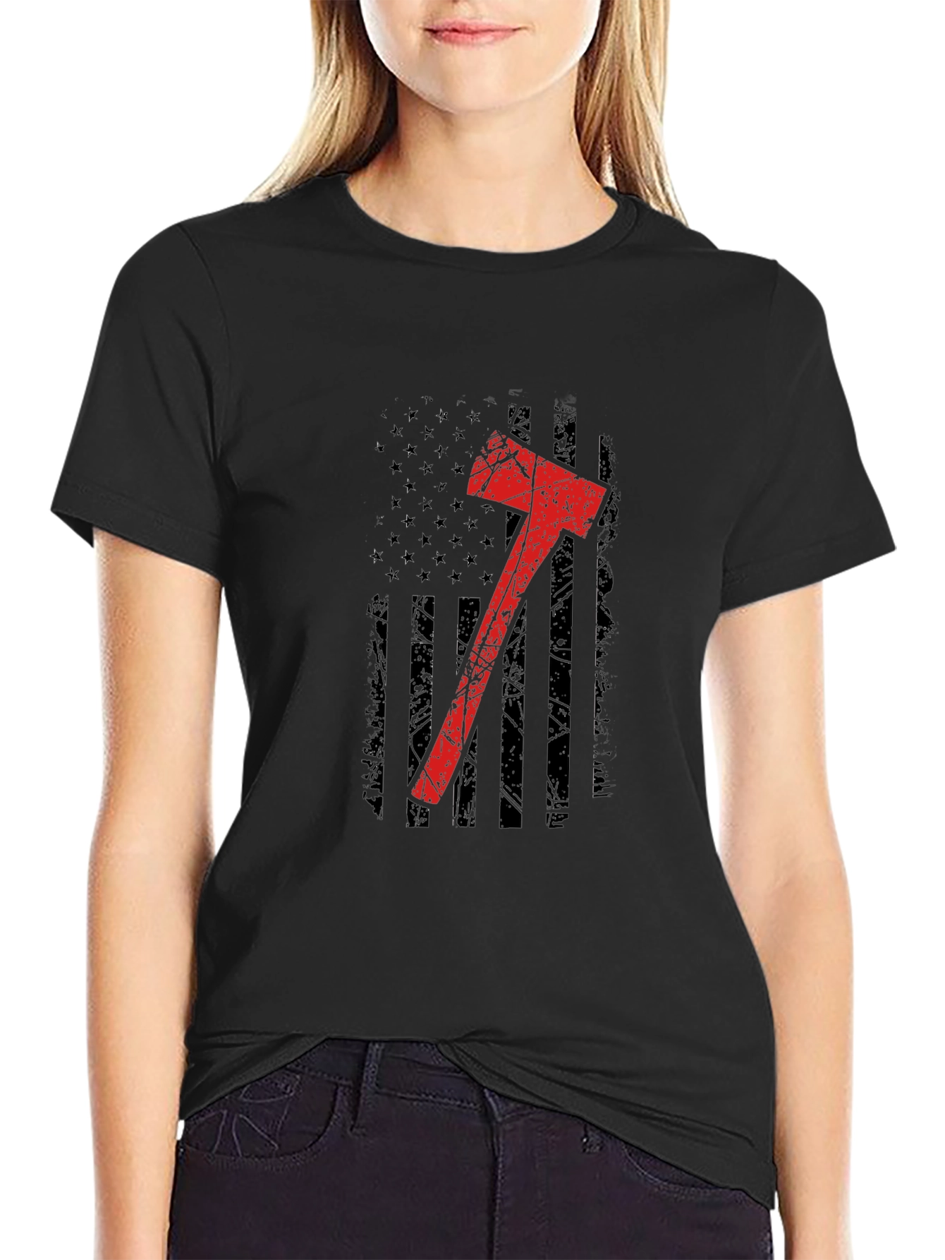 Axe Flag Graphic Tee - Black