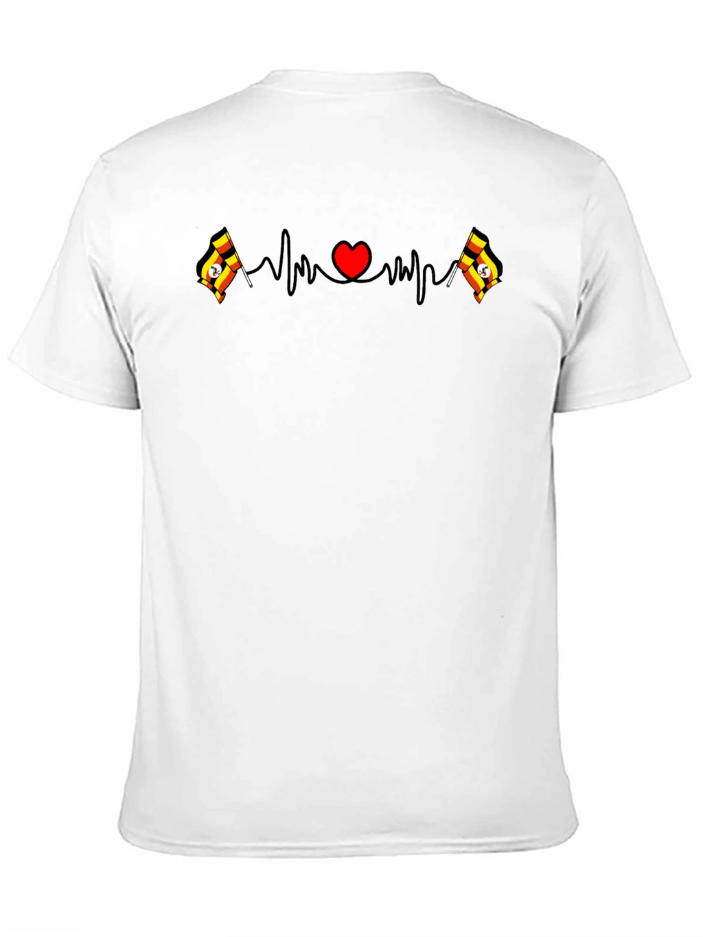 Uganda Flag Heartbeat T-Shirt
