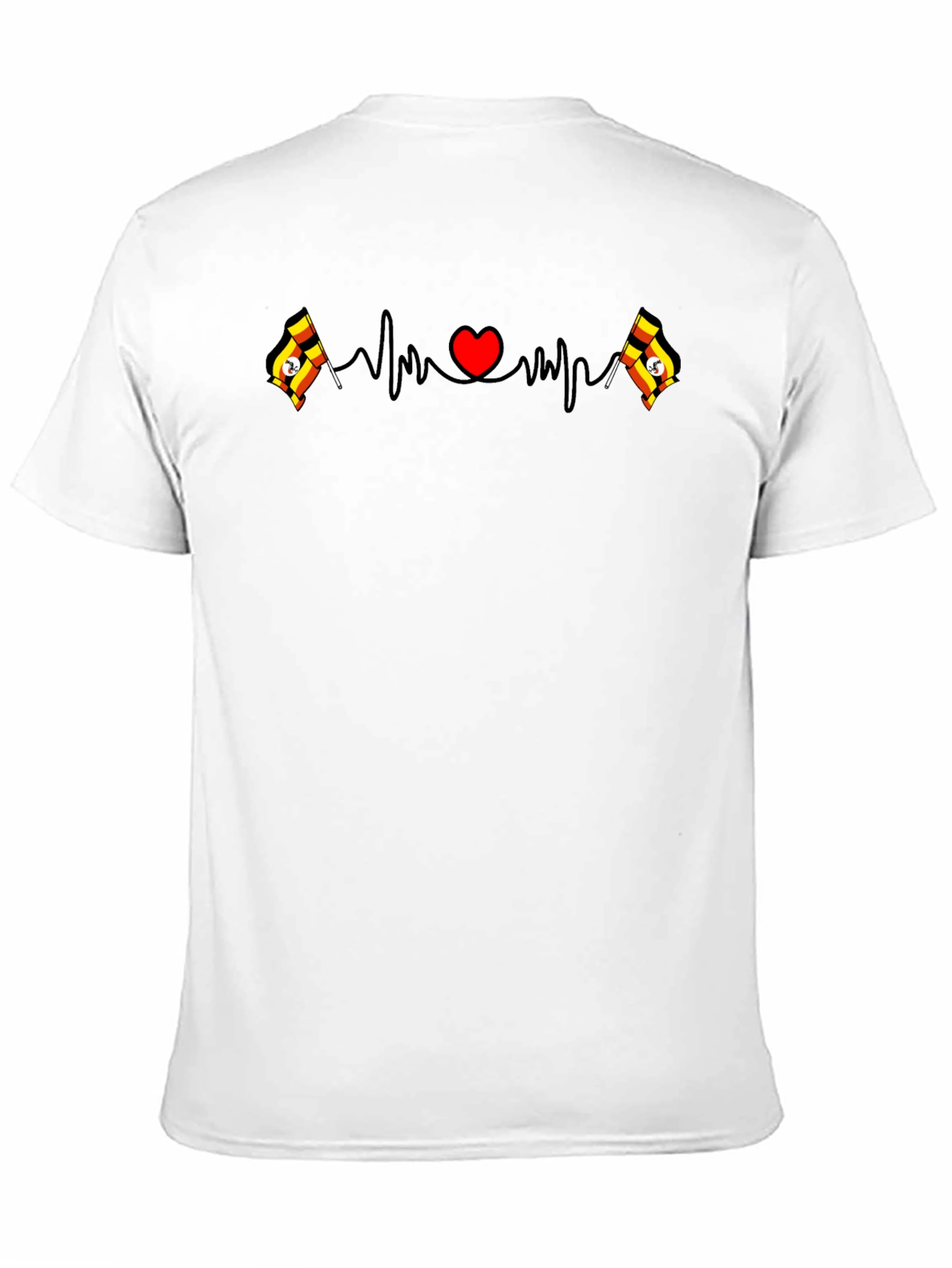 Uganda Flag Heartbeat T-Shirt