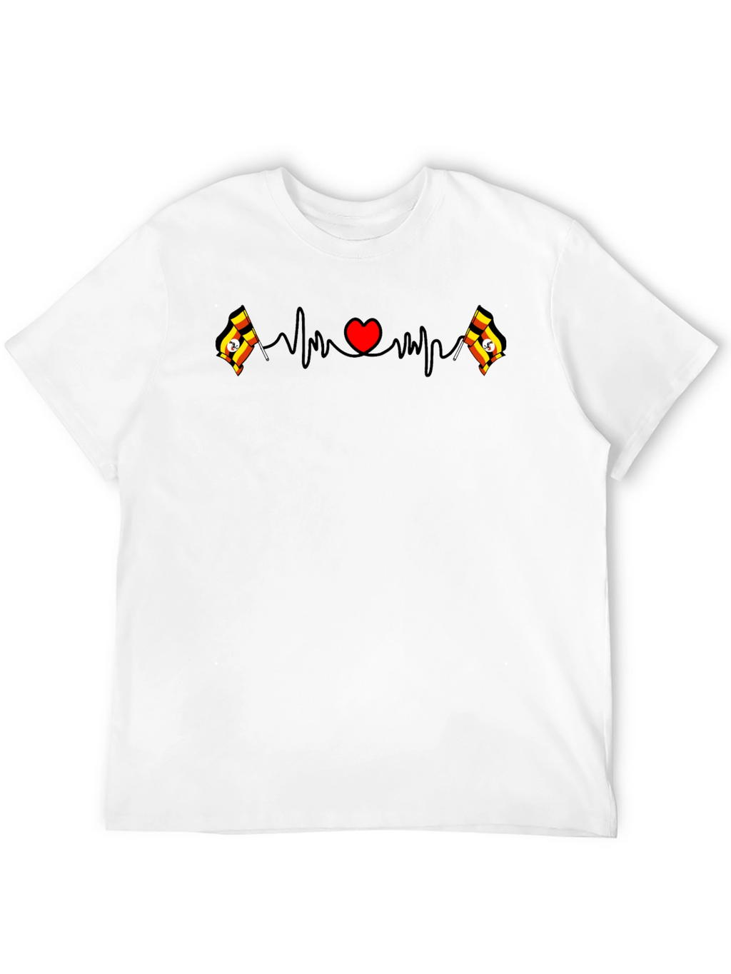 Uganda Flag Heartbeat T-Shirt