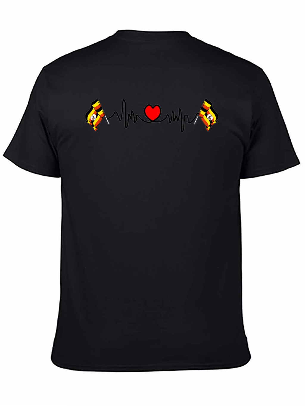 Uganda Flag Heartbeat T-Shirt
