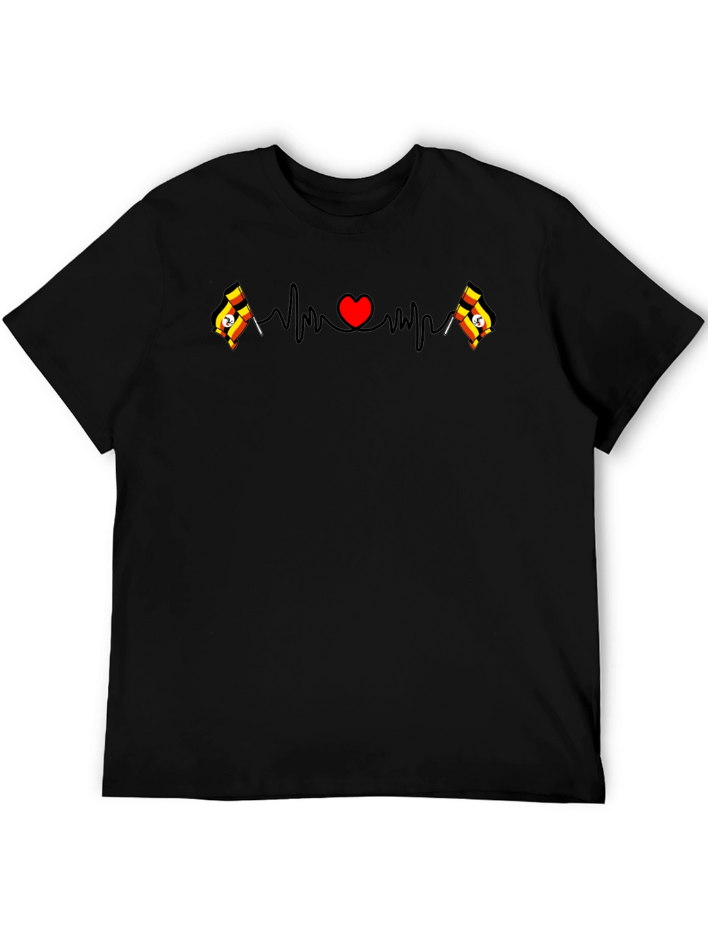 Uganda Flag Heartbeat T-Shirt