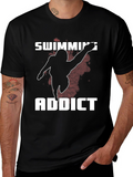 Swimming Addict Graphic Tee - Black T-Shirt
