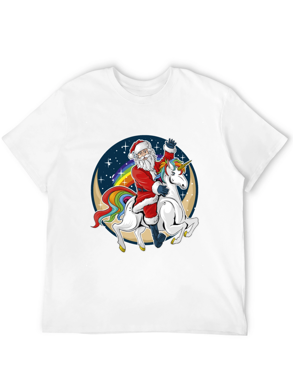 Santa Riding Unicorn Graphic Tee