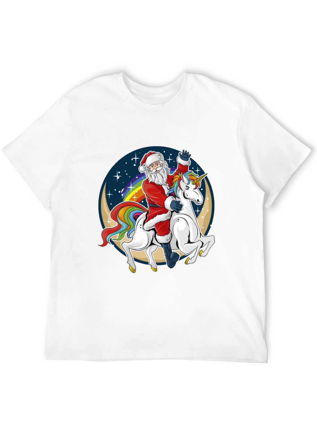 Santa Riding Unicorn Graphic Tee
