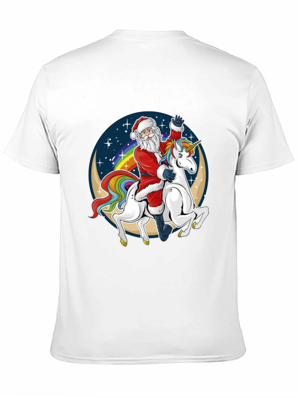 Santa Riding Unicorn Graphic Tee