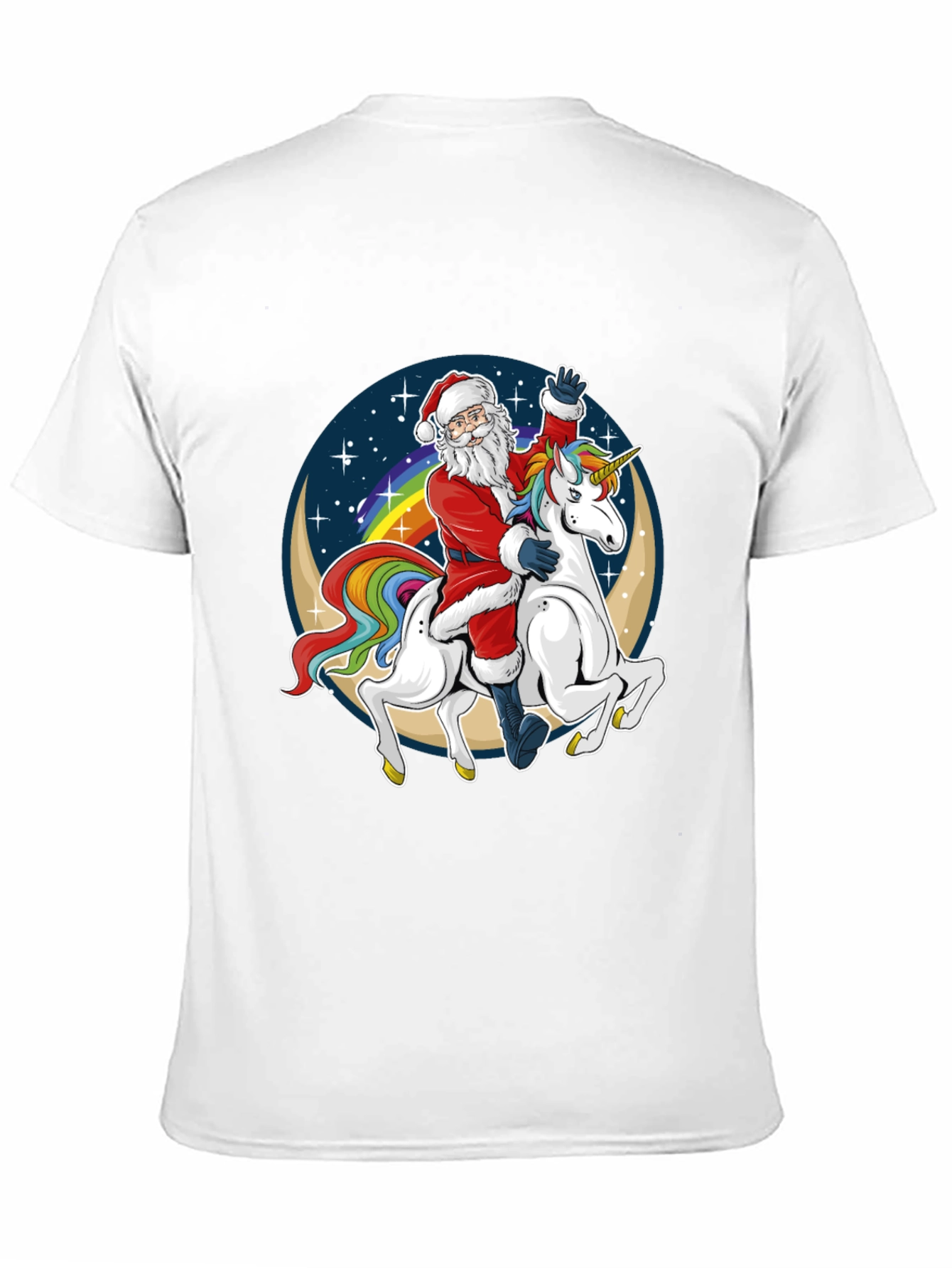 Santa Riding Unicorn Graphic Tee