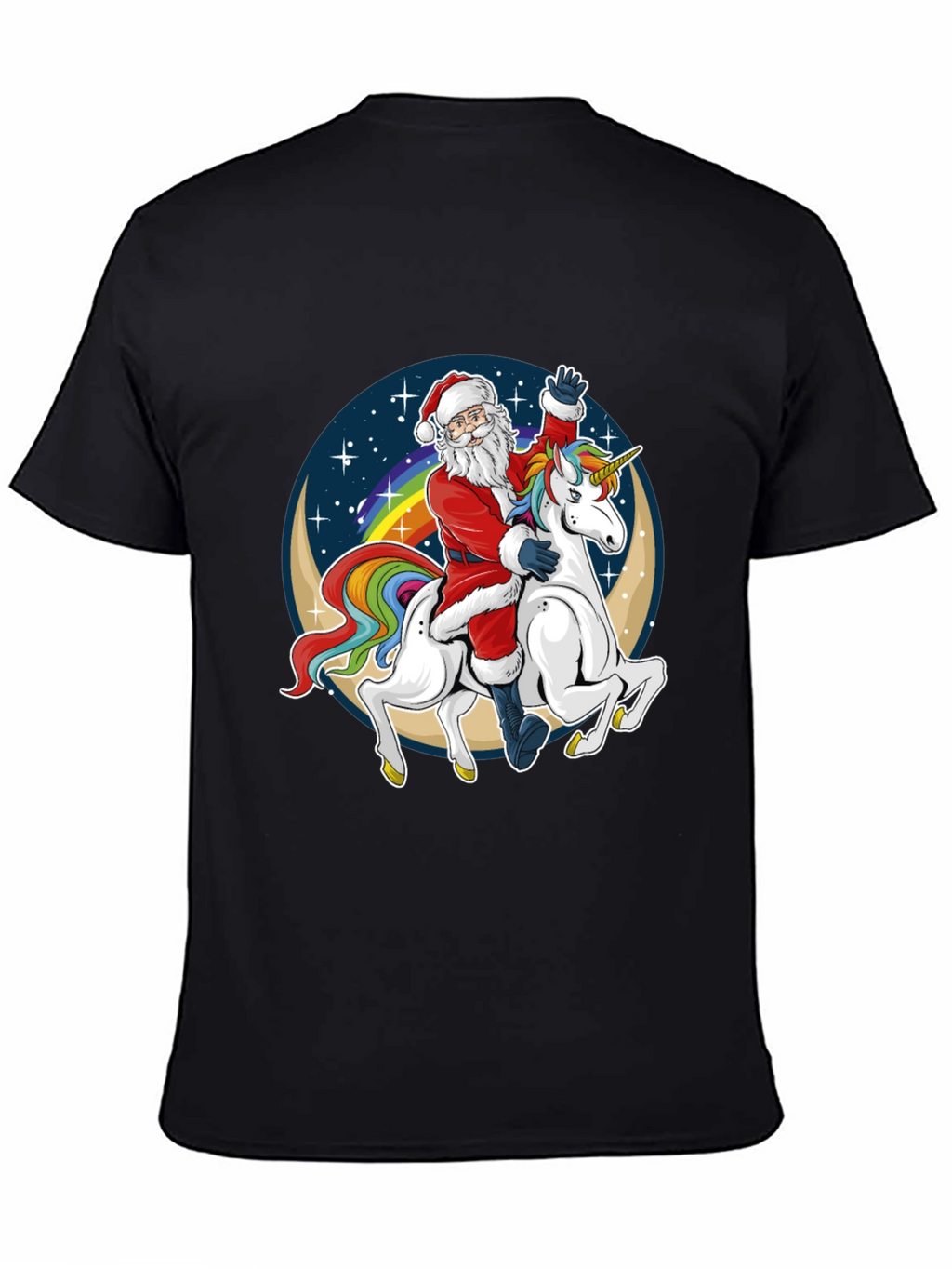 Santa Riding Unicorn Graphic Tee