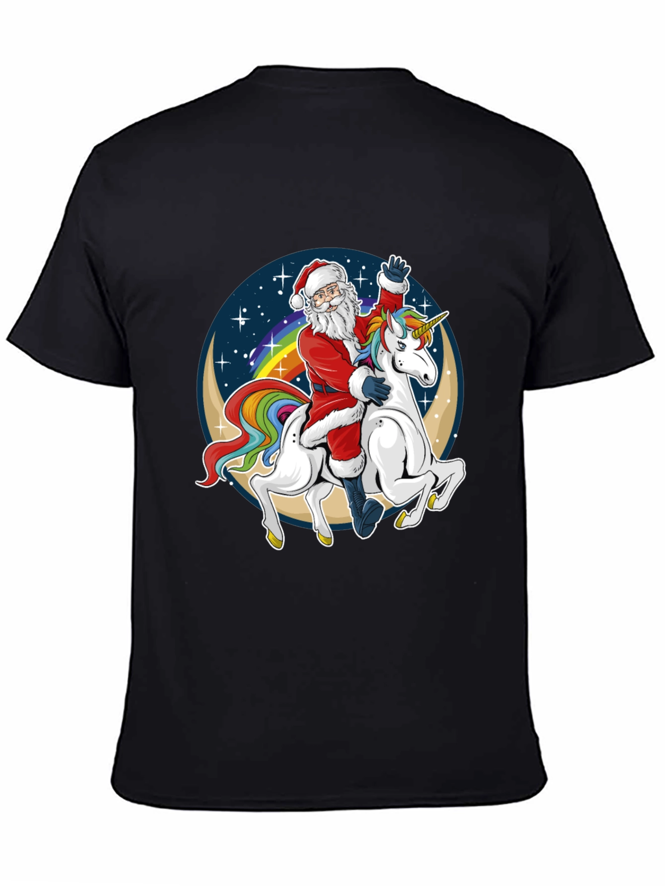 Santa Riding Unicorn Graphic Tee