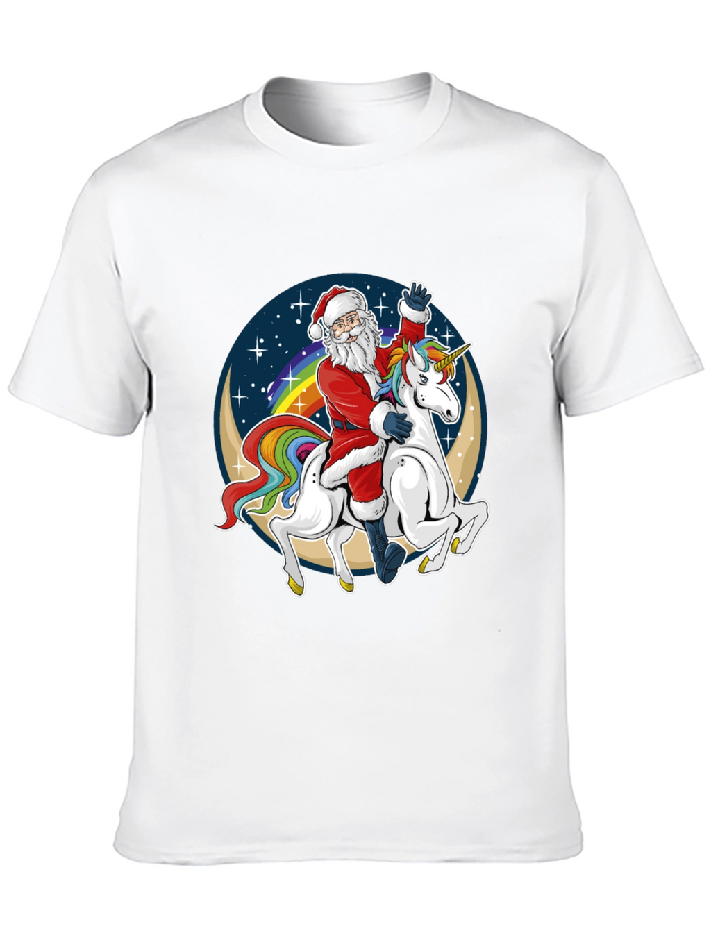 Santa Riding Unicorn Graphic Tee