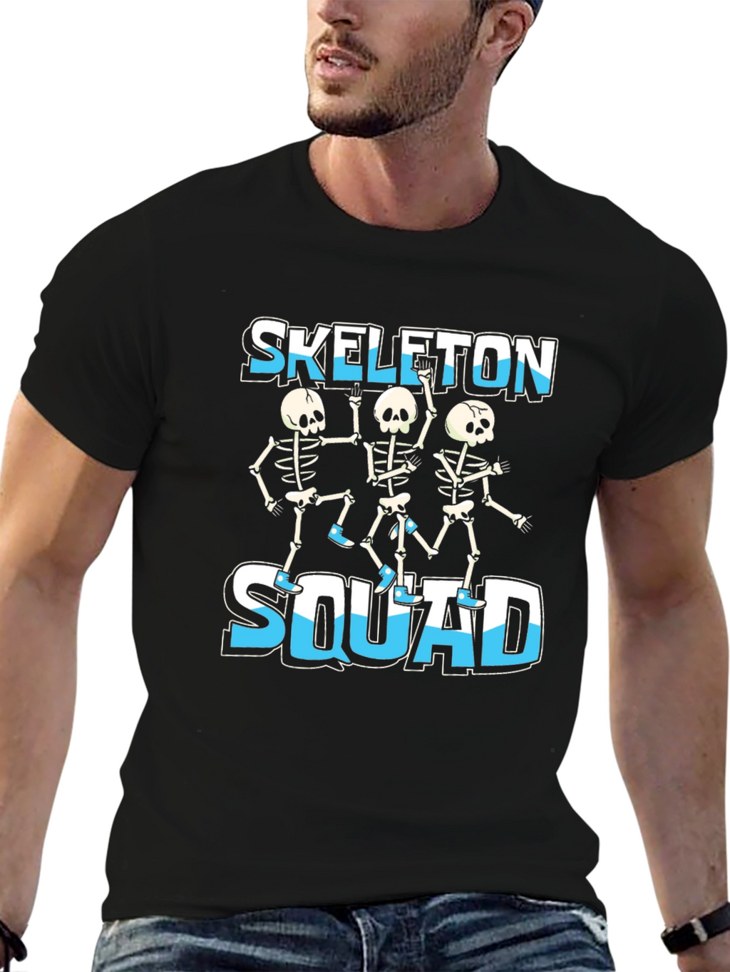 Skeleton Squad Graphic Tee - Fun Halloween Design