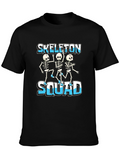 Skeleton Squad Graphic Tee - Fun Halloween Design