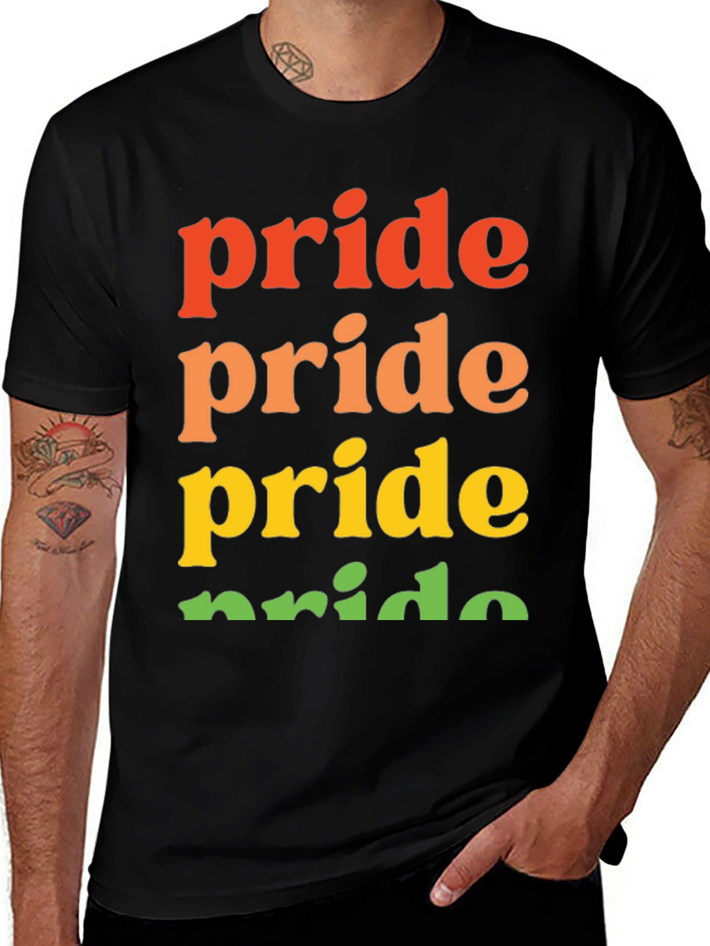 Pride Rainbow T-Shirt | Black Pride Shirt