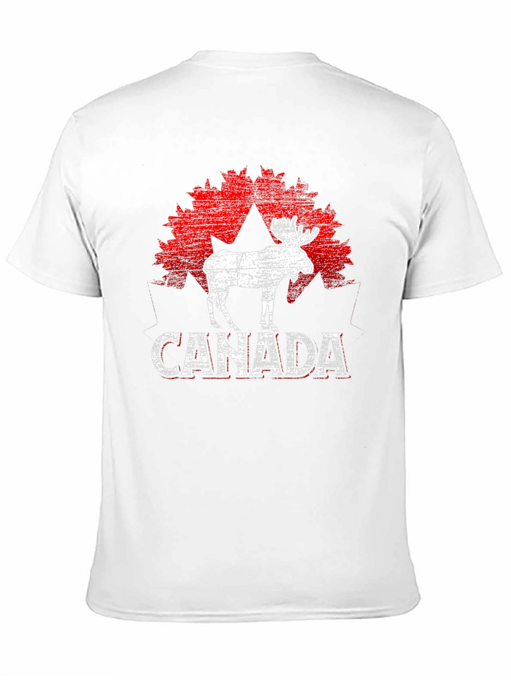 Canada Moose T-Shirt - Distressed Maple Leaf Design