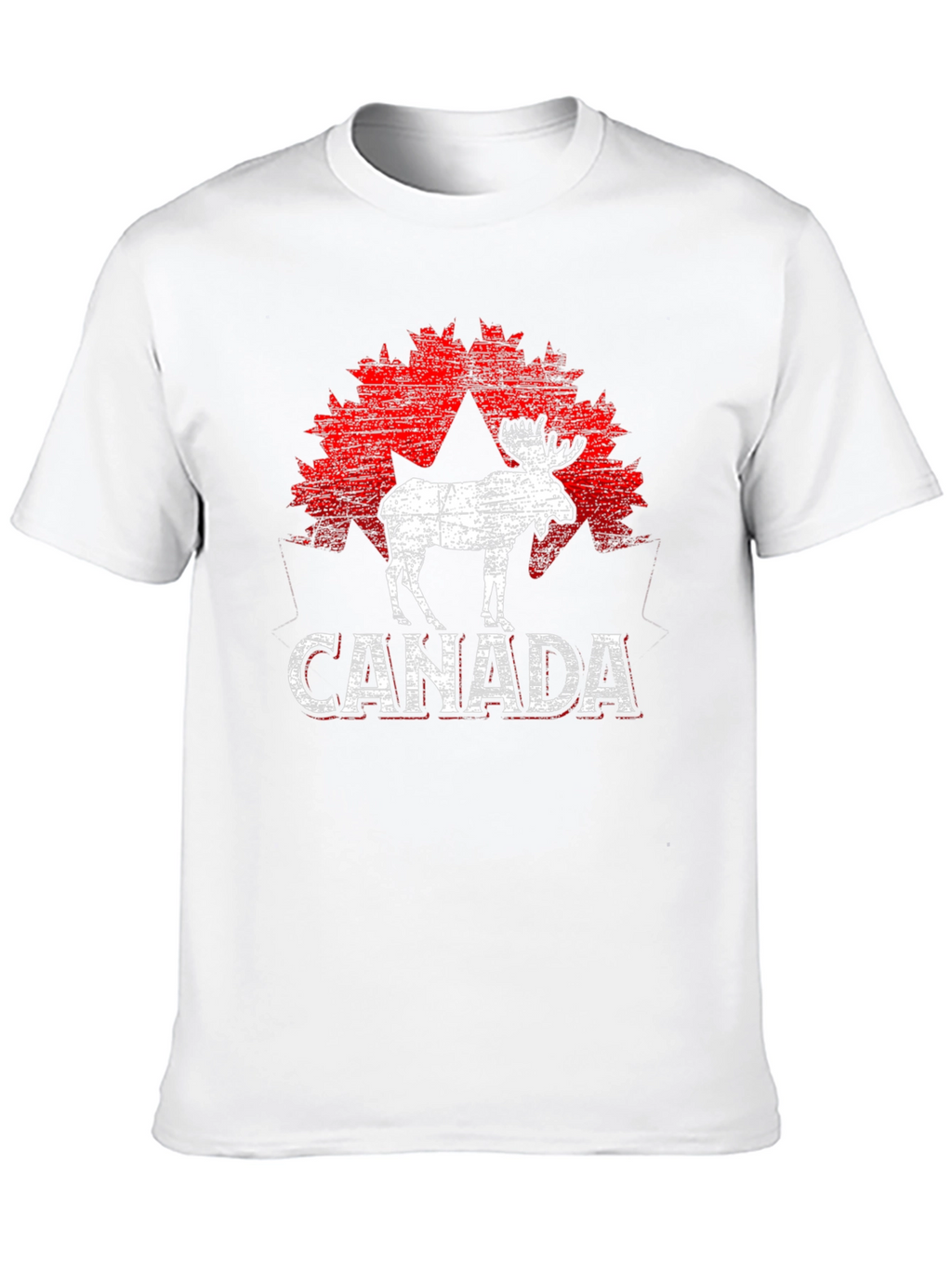 Canada Moose T-Shirt - Distressed Maple Leaf Design