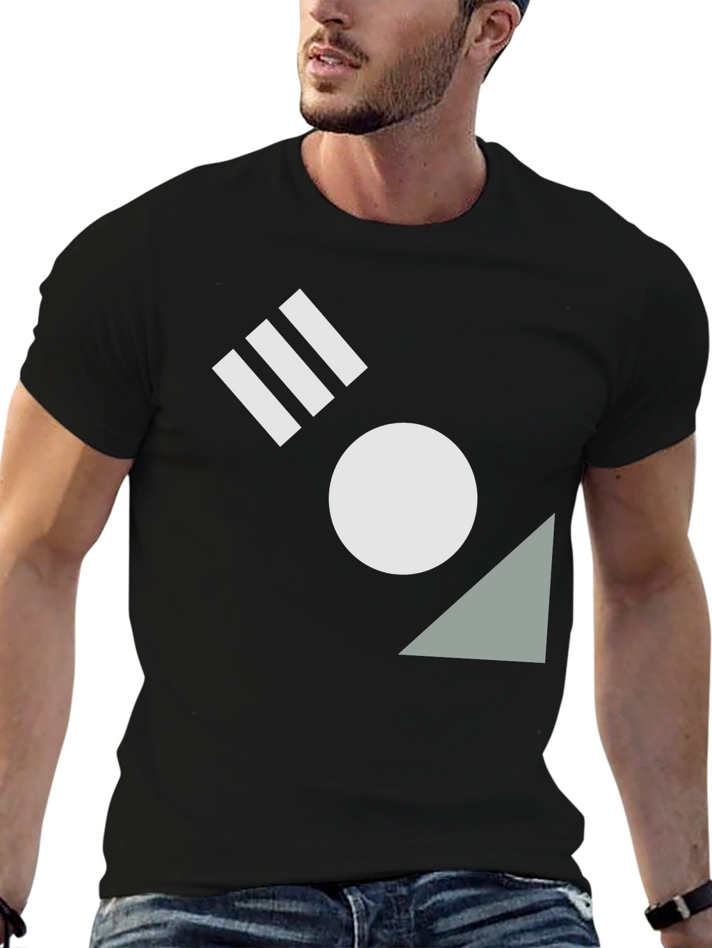 Geometric Black T-Shirt - Modern Design