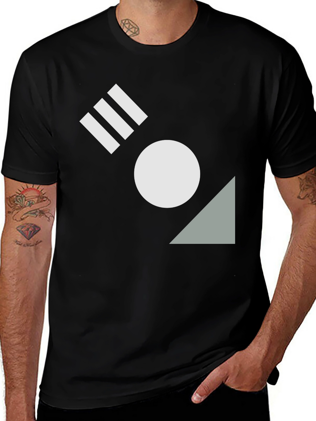 Geometric Black T-Shirt - Modern Design