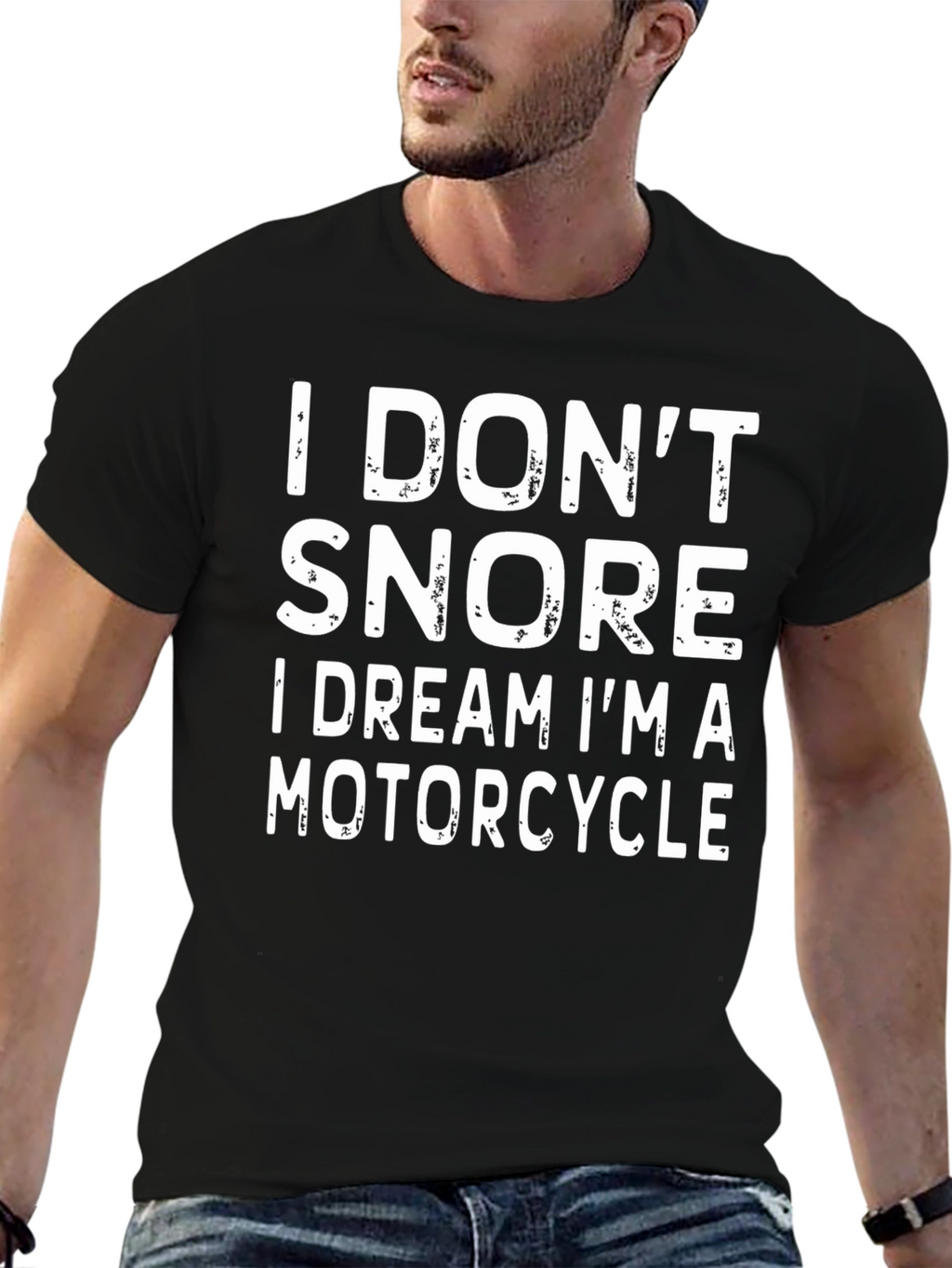 I Dont Snore Motorcycle T-Shirt - Black