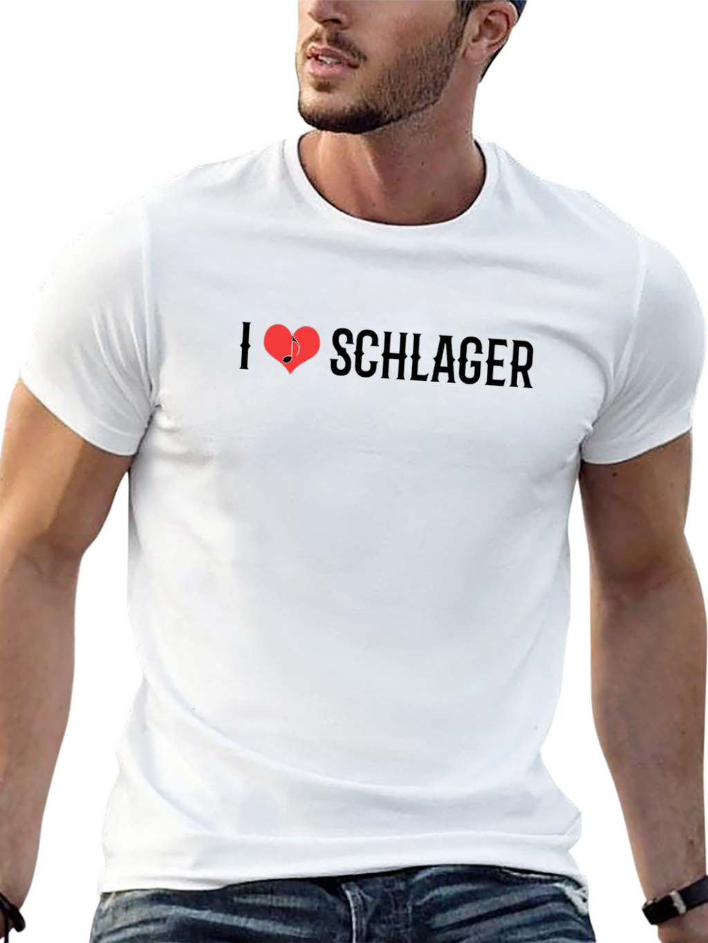 I Heart Schlager Music Black T-Shirt