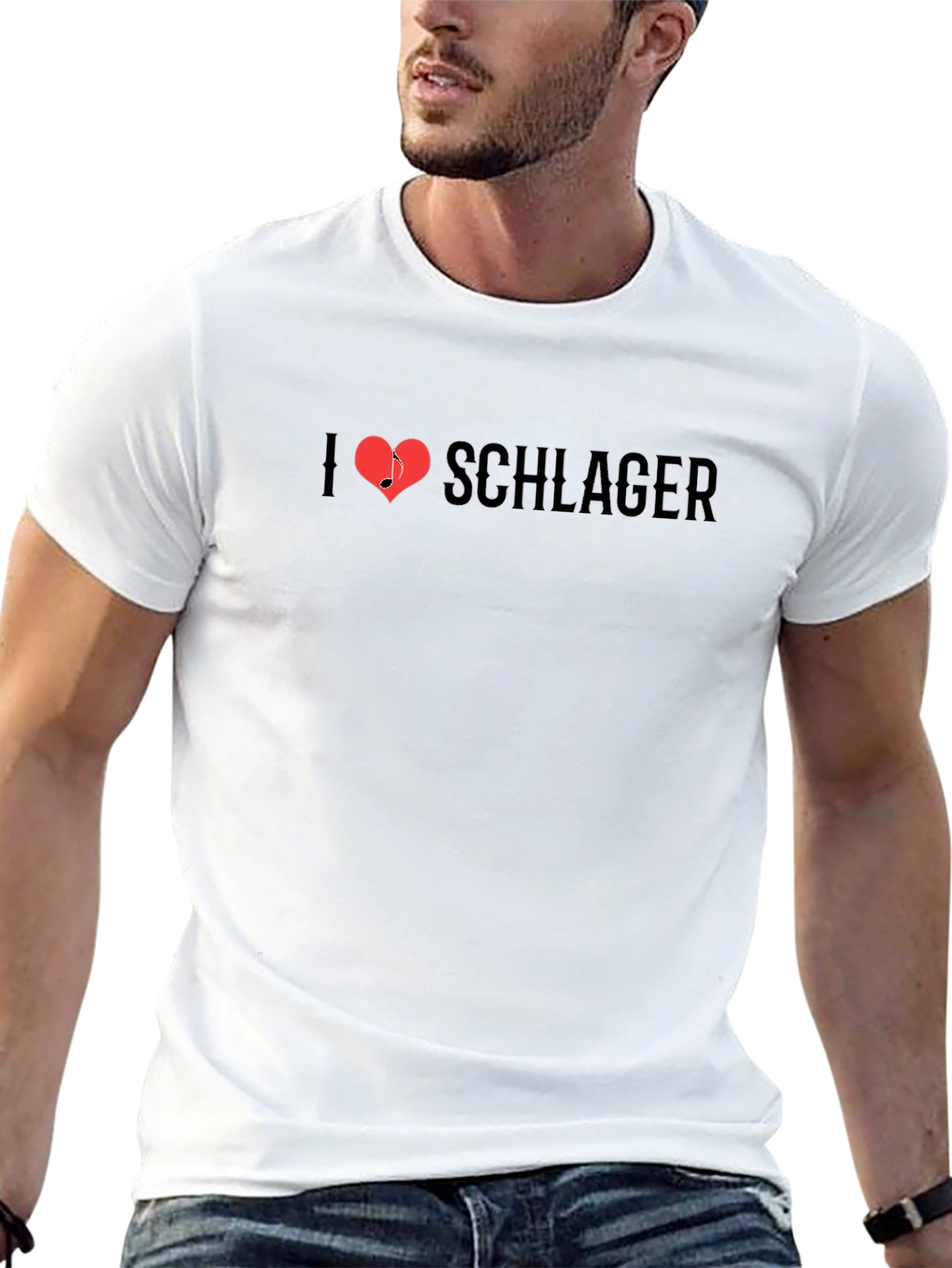 I Heart Schlager Music Black T-Shirt