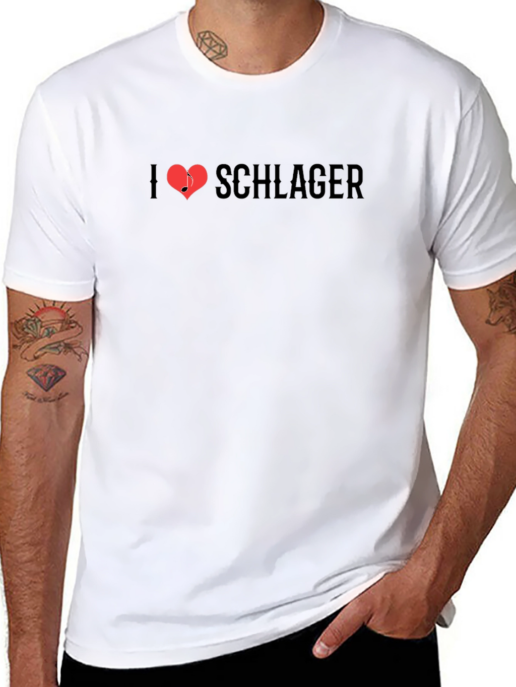 I Heart Schlager Music Black T-Shirt