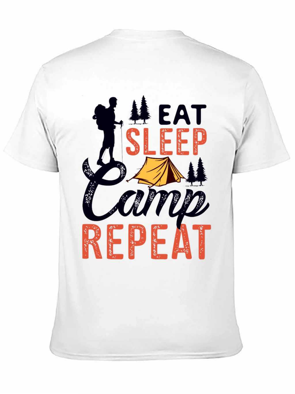 Eat Sleep Camp Repeat Graphic Tee - Black