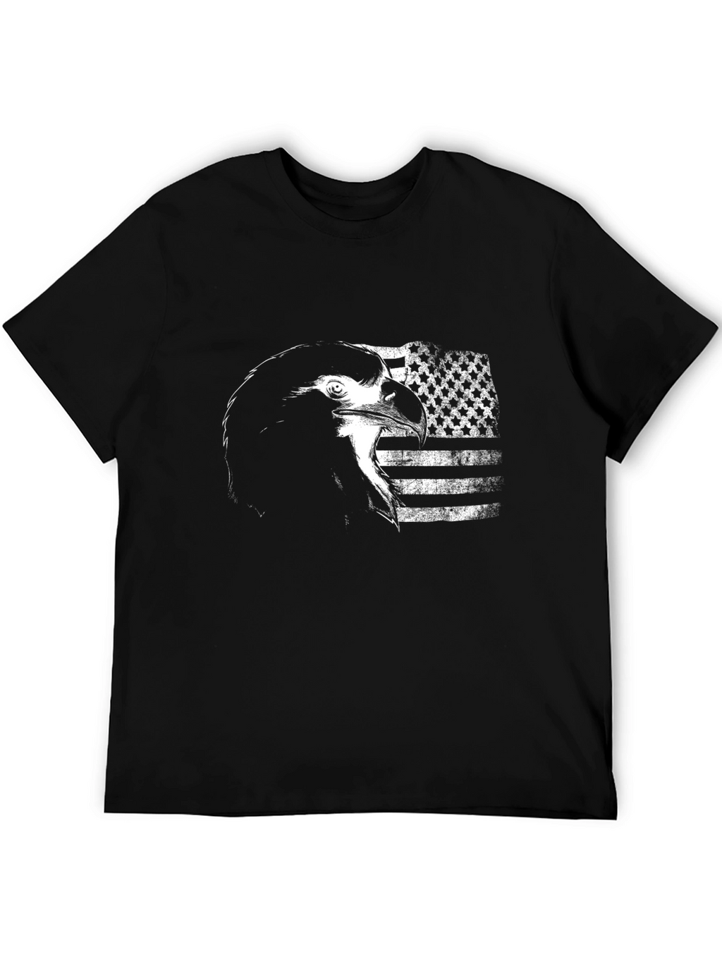 Eagle USA Flag Graphic Print Tee - Black
