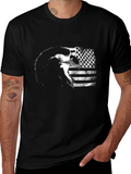 Eagle USA Flag Graphic Print Tee - Black