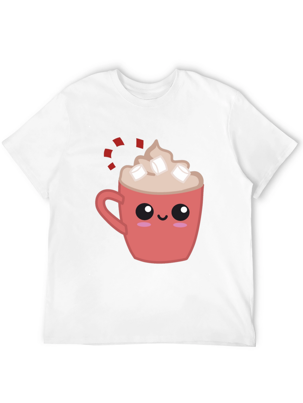 Cute Cocoa Mug Graphic Tee - Soft Black Shirt