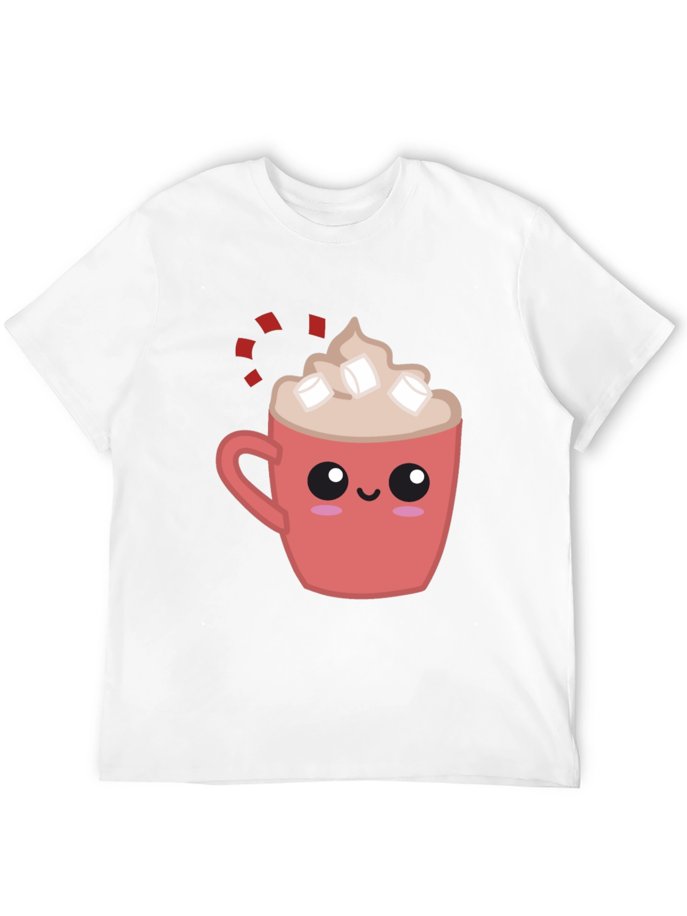 Cute Cocoa Mug Graphic Tee - Soft Black Shirt