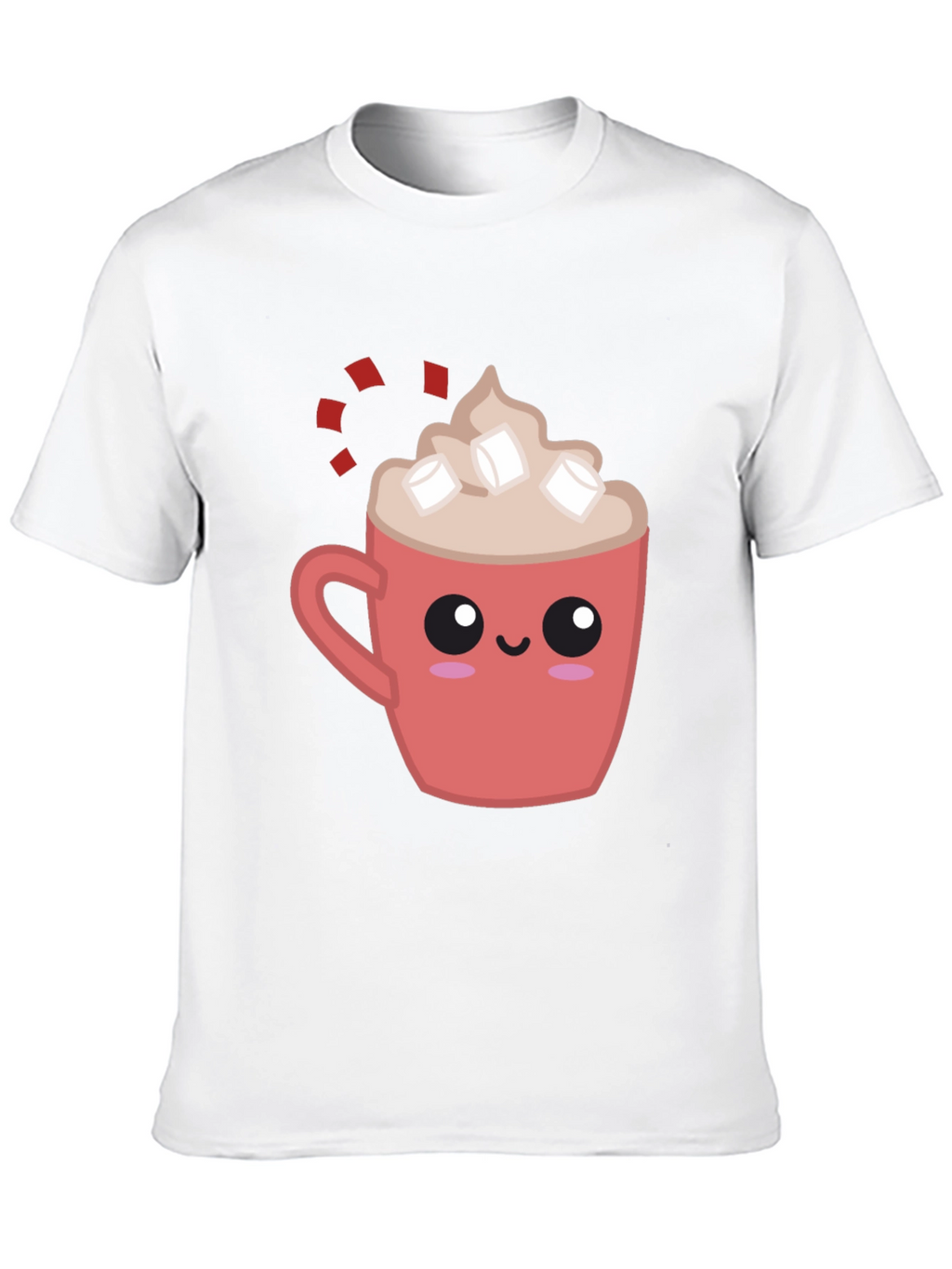 Cute Cocoa Mug Graphic Tee - Soft Black Shirt