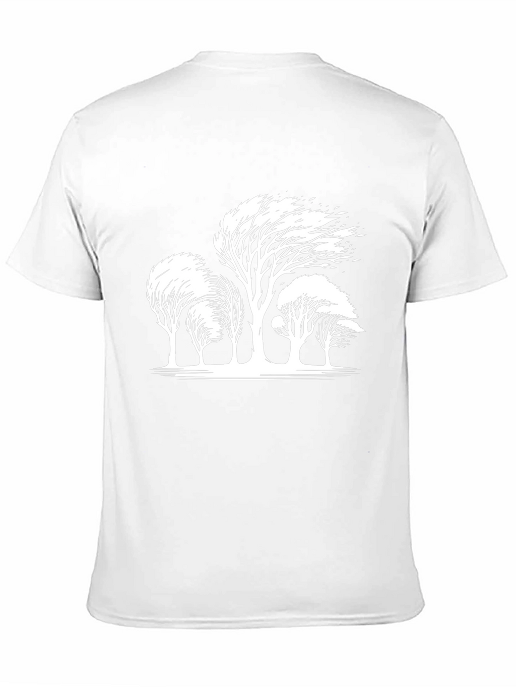 Windblown Trees Graphic Tee - Black Cotton Blend