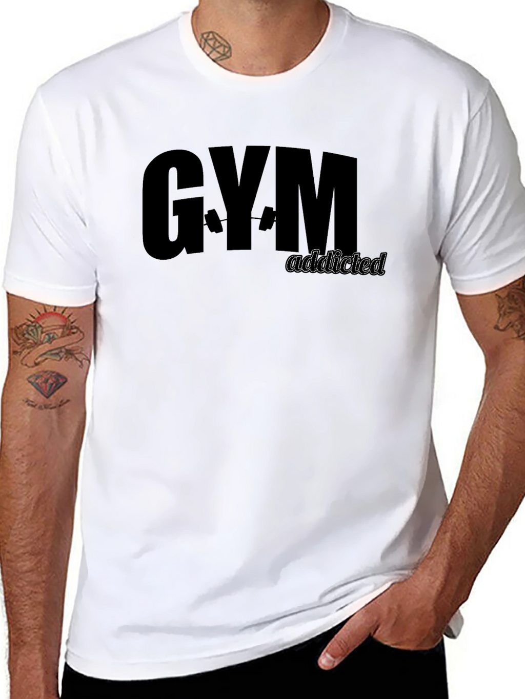 Gym Addicted Black T-Shirt
