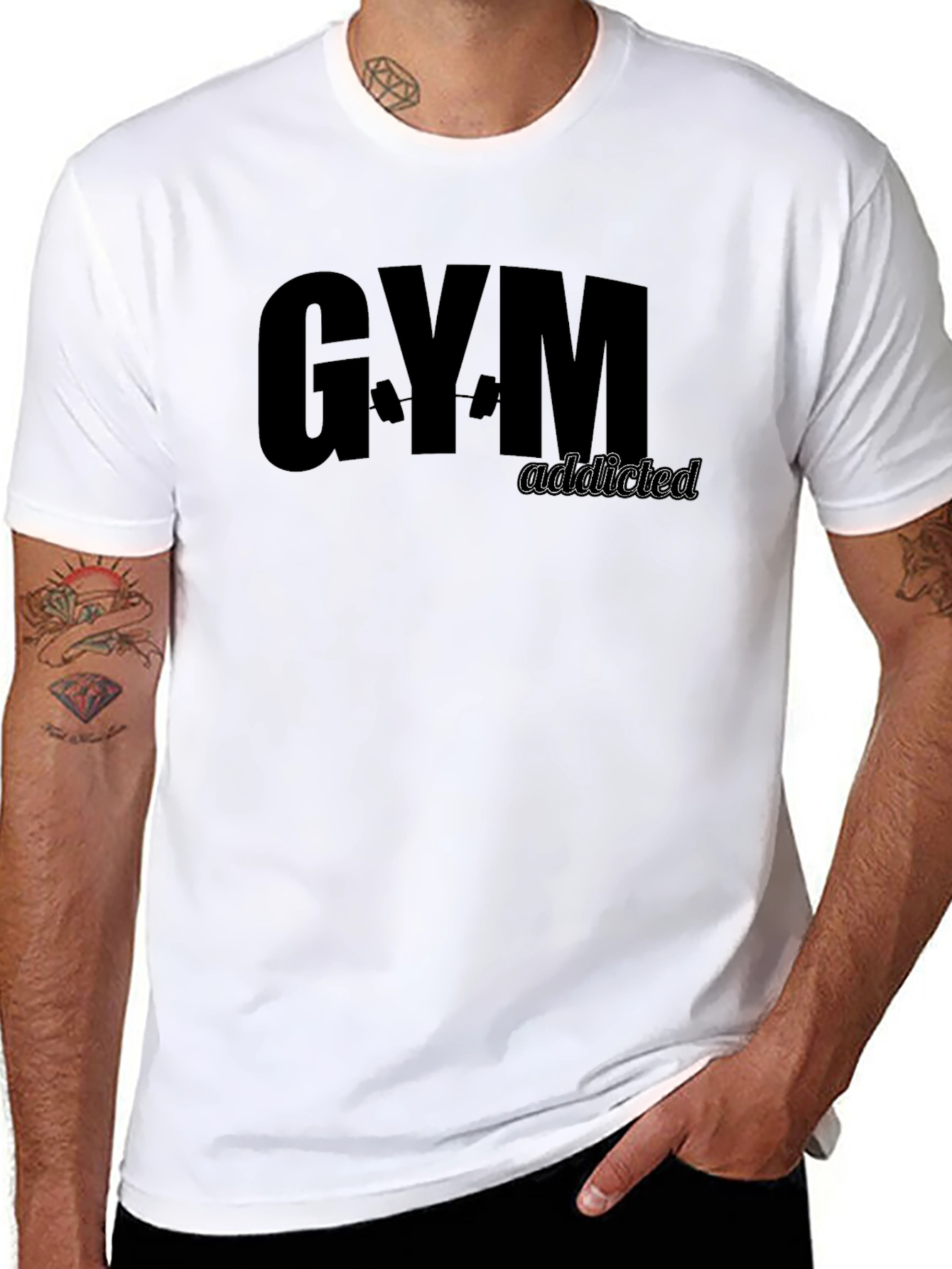 Gym Addicted Black T-Shirt