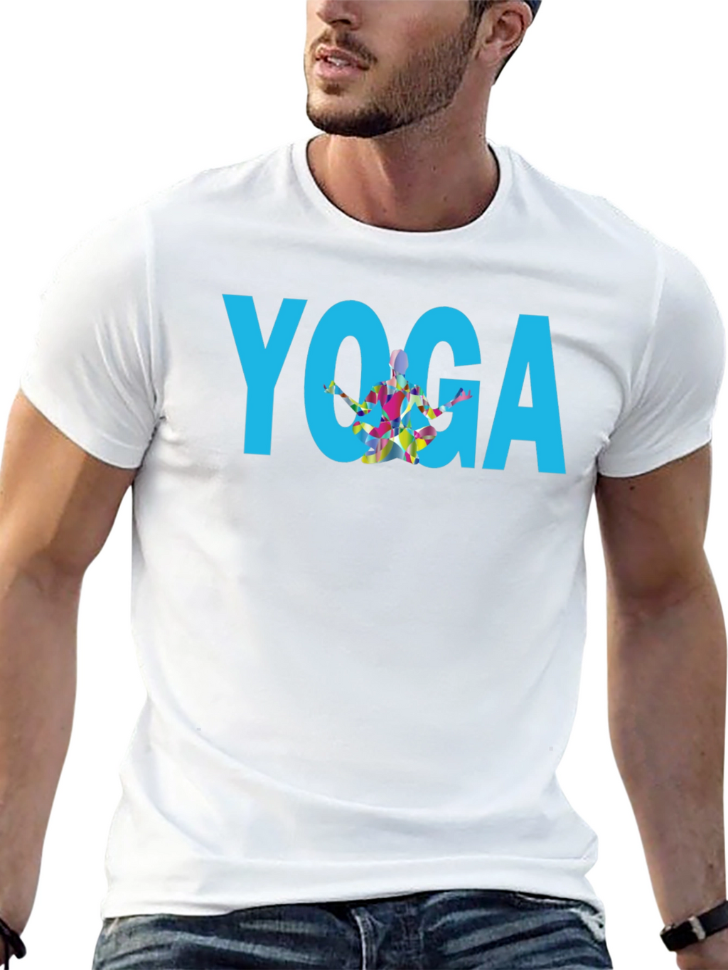 Yoga Graphic Print Black T-Shirt