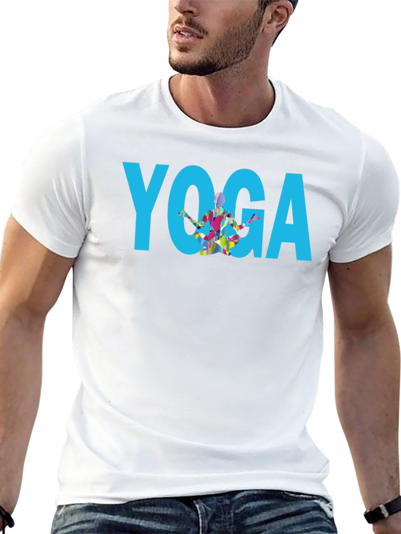 Yoga Graphic Print Black T-Shirt