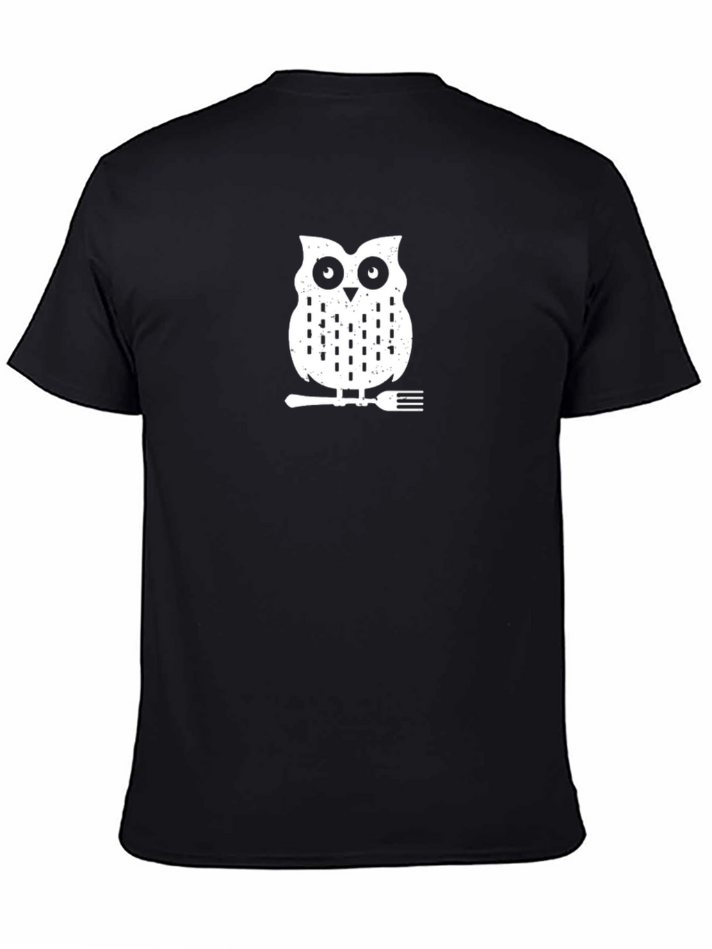 Owl on a Fork Graphic Tee - Black