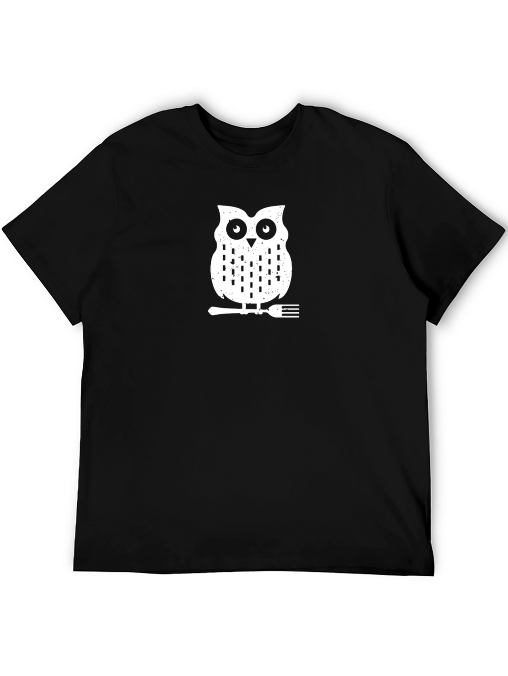 Owl on a Fork Graphic Tee - Black