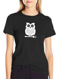 Owl on a Fork Graphic Tee - Black