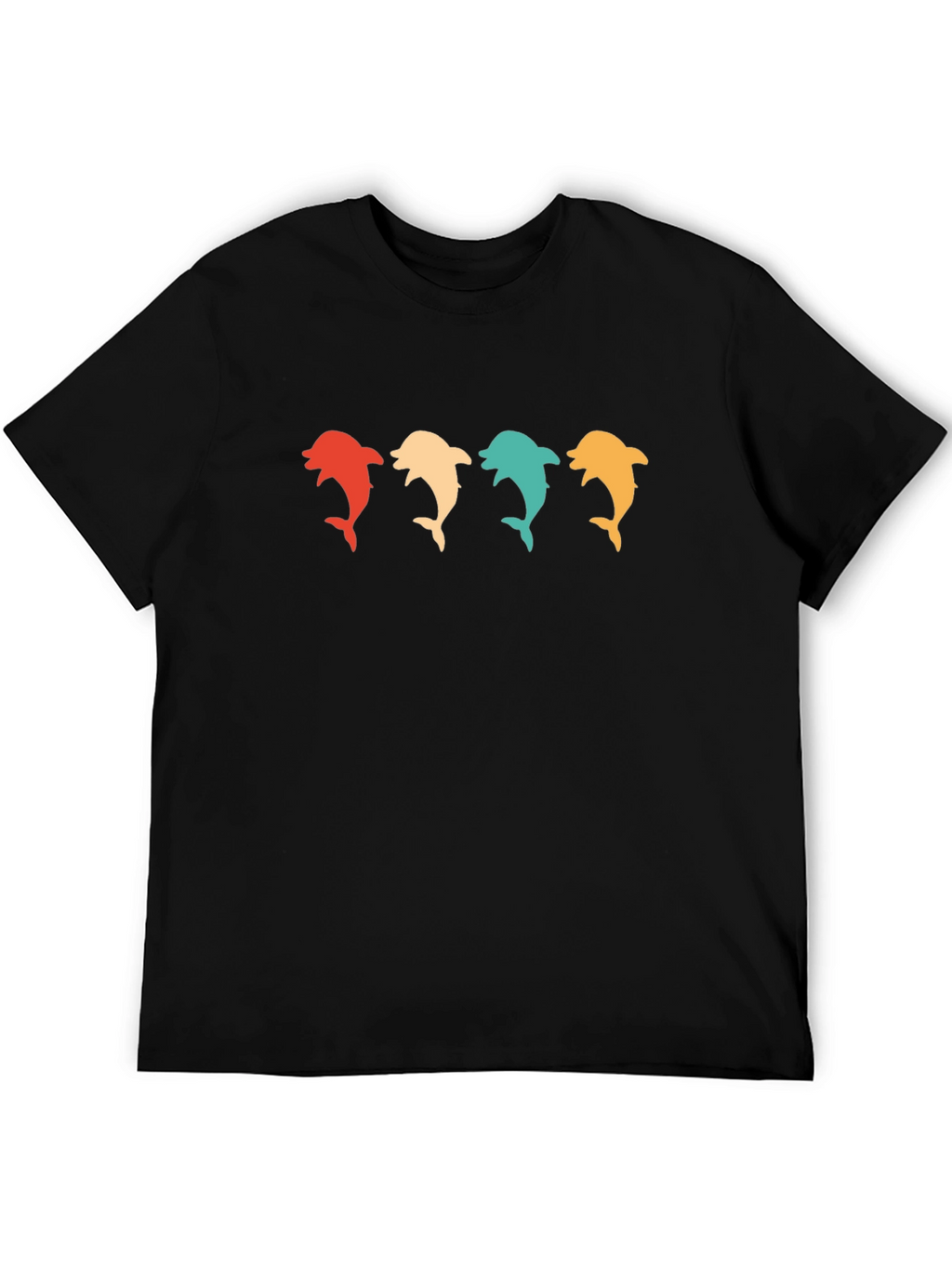 Retro Dolphin T-Shirt - Black
