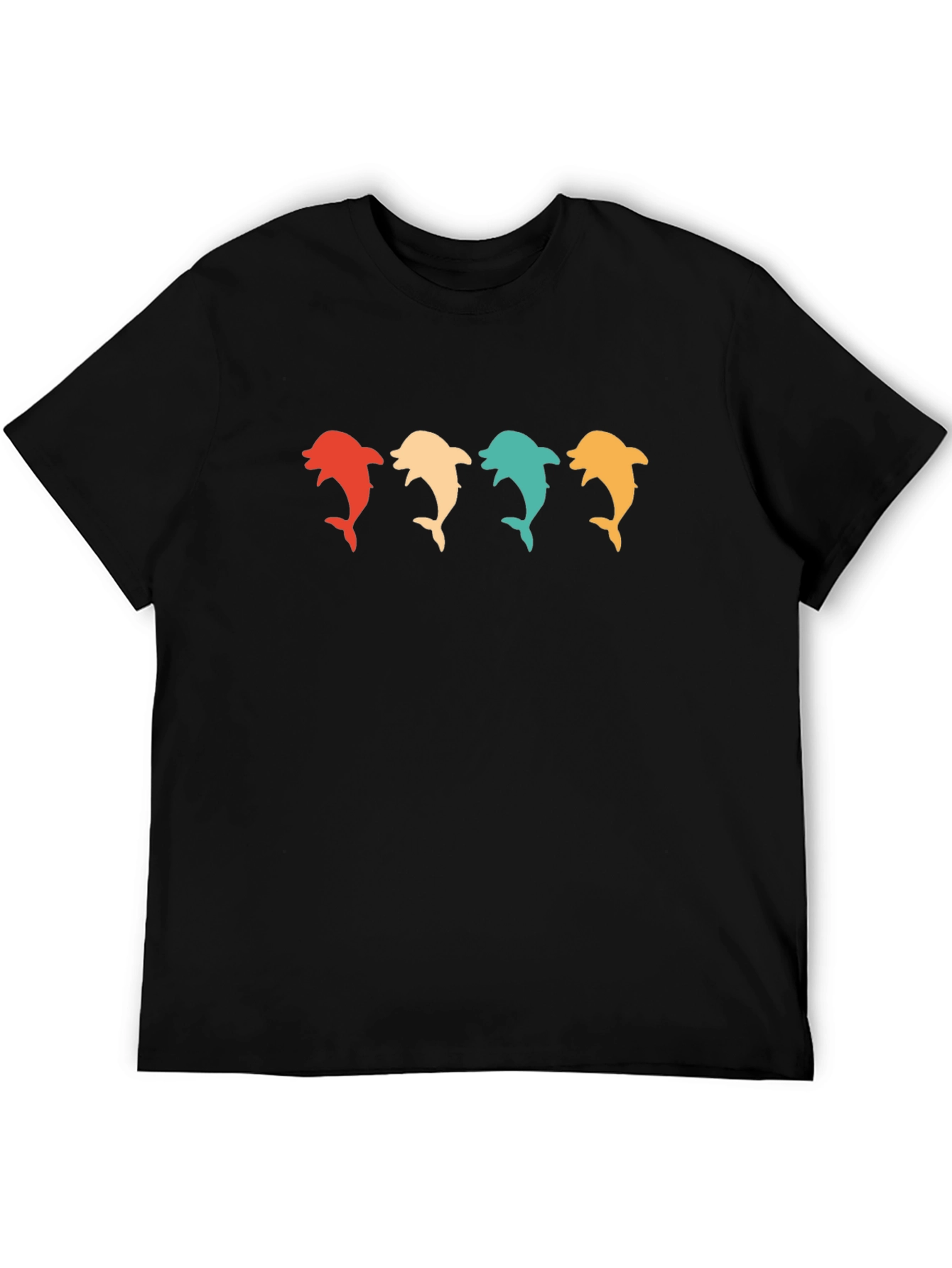 Retro Dolphin T-Shirt - Black