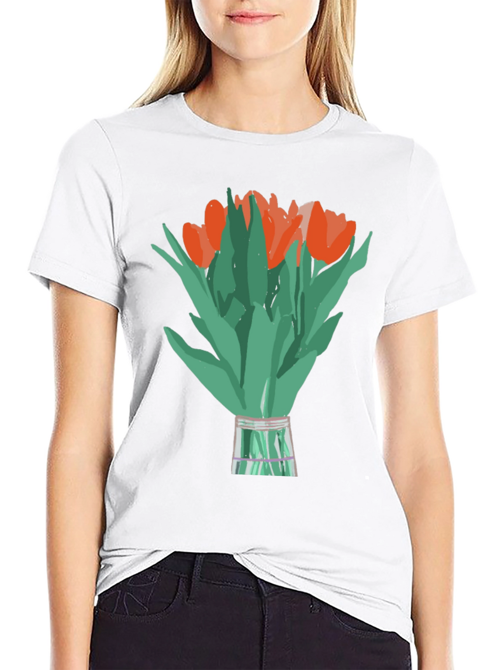 Tulip Bouquet Graphic Tee - Stylish Floral Design