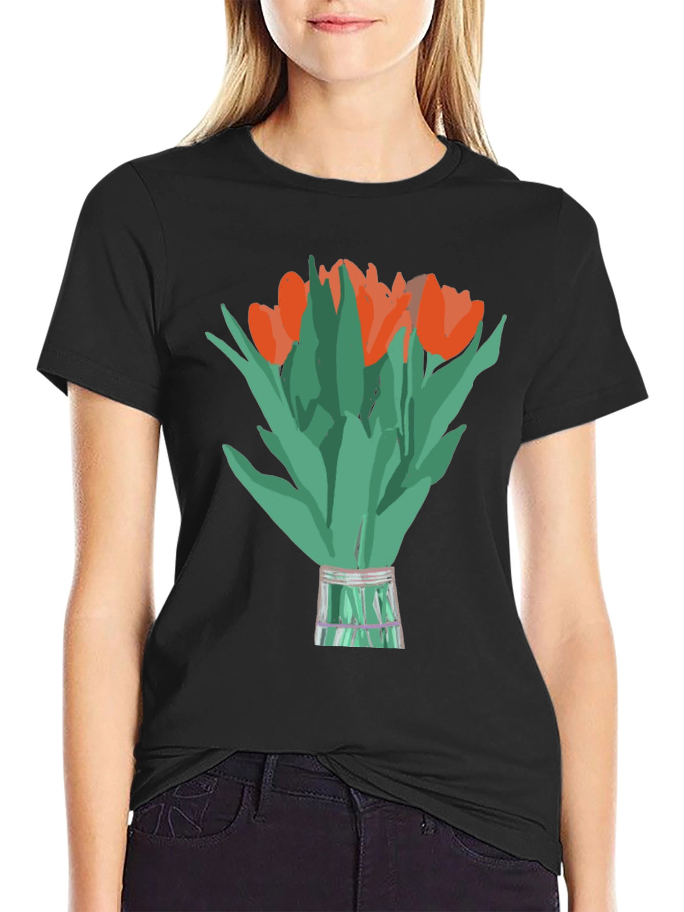 Tulip Bouquet Graphic Tee - Stylish Floral Design
